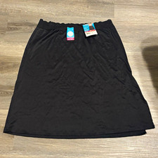 Vanity Fair Radiant Collection Women's Half Slip L Black Stretch Lace Waist
