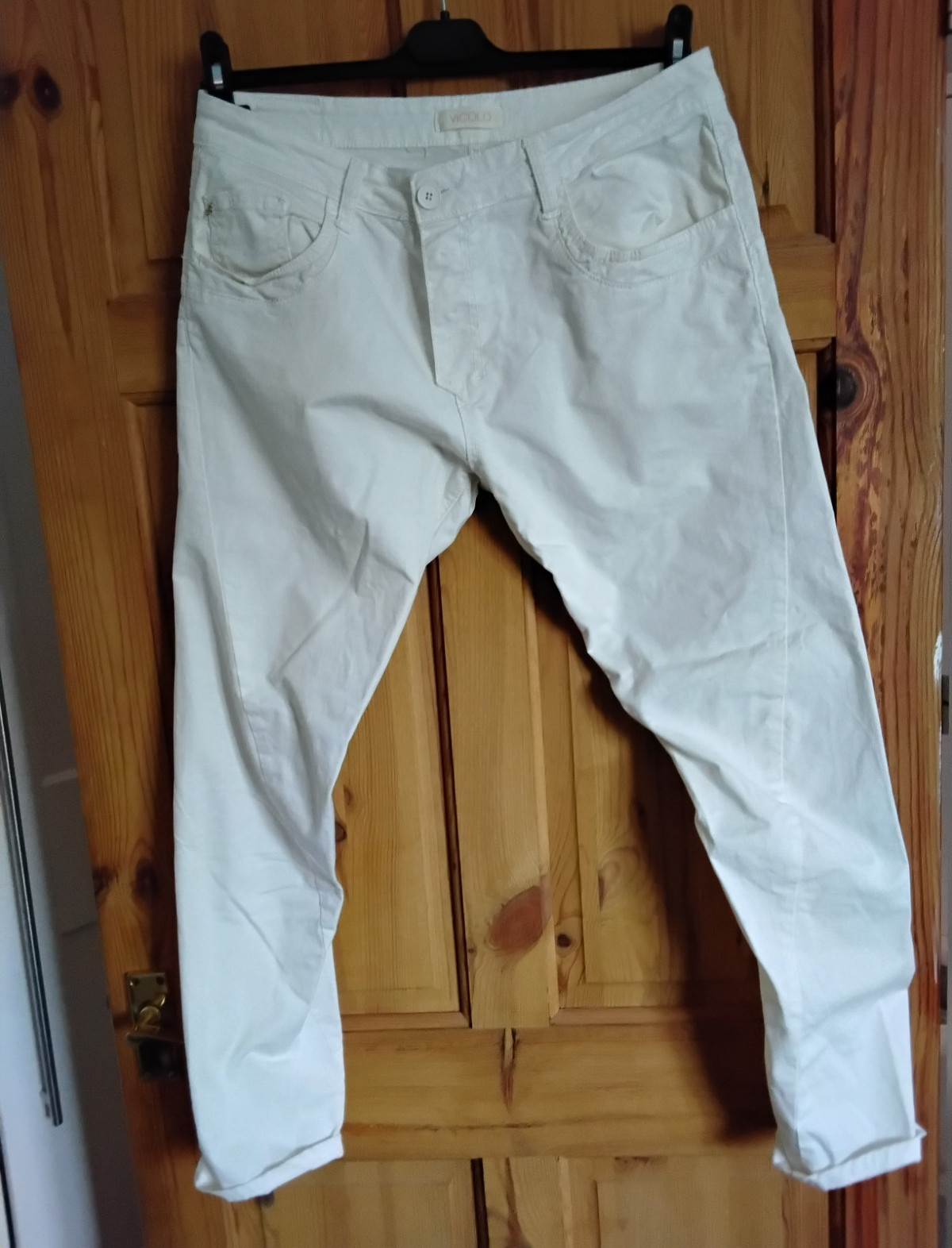 Vicolo White Skinny Slim Stretch Denim Trousers M 12W 12L Made in Italy