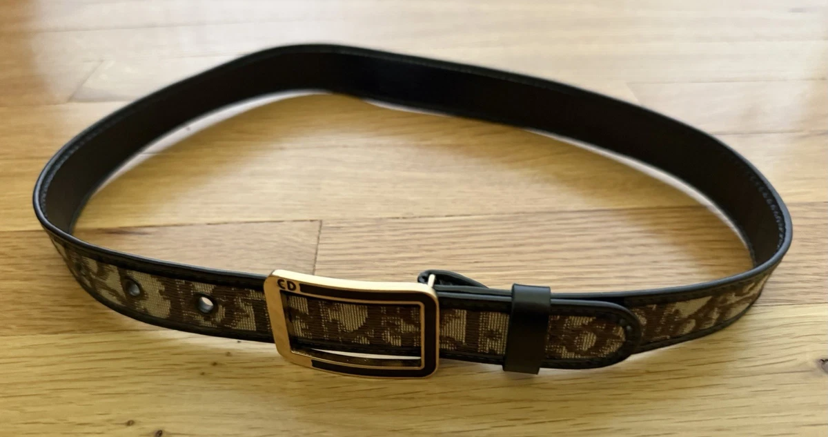 DIOR Dark brown Jacquard Logo thru out Webbing Strap with Silver Hardware belt Reversible CD Icon Belt Black and Marron Bobby Smooth  main image 4