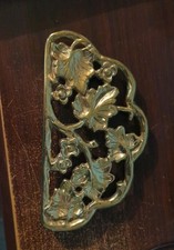 Vintage Harvin Solid Brass Trivets Pair Leaves VA Metalworkers Heavy Made in USA