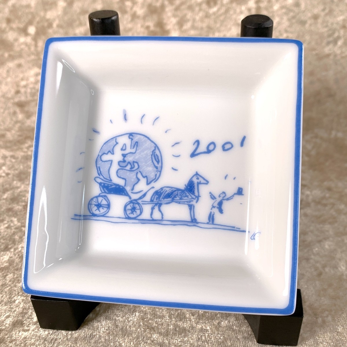 Hermes Paris Ashtray Plate Dish Porcelain Mini Tray 2001 Limited