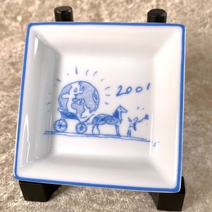 Hermes Paris Ashtray Plate Dish Porcelain Mini Tray 2001 Limited 8x8cm No Box
