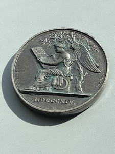 Imperial Russia Big Medal Alexander I of Russia 1914 Paris visit Silvered bronze