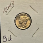 1944d Mercury silver dime.Bu