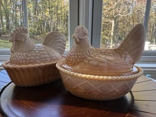 Gorgeous Rosso Chocolate Slag Hen On Nest And Rooster set