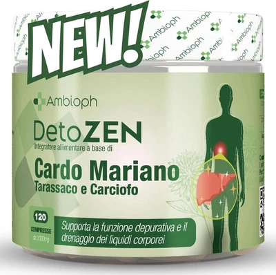 AMBIOPH CARDO MARIANO Detox Fegato con Estratto di Carciofo e Tarassaco. Depura fegato