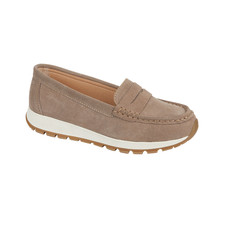 Jo & Joe Ladies Genuine Suede Loafers Slip-on Shoes with a Cushioned Chunky Sole