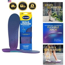 Walk Longer Insoles - Comfortable Plush Foam Cushioning Inserts for Walking, ...