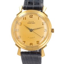 Vintage Mens Elgin Sportsman 17 Jewels 10K Gold Filled Manual Winding Watch