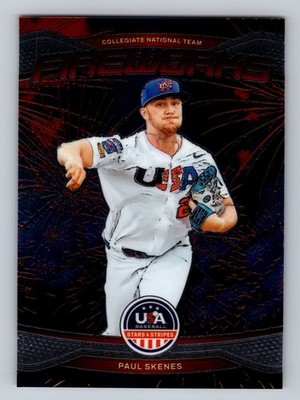 2026 Panini Stars & Stripes Prizm USA Baseball #23 Paul Skenes Fireworks