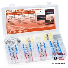 Pcs Heat Shrink Solder Seal Wire Connectors Kit, Waterproof Butt Connector 120