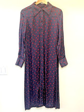 Madewell Button Front  Midi Shirt Dress Point Collar Floral Skimming Fit Size 4