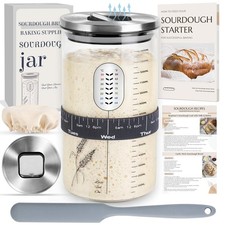 Sourdough Jar Wide Mouth, Sourdough Starter Kit Home and Kitchen, Starter Jar...