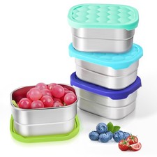 4Pack 8oz Small 1 CUP Stainless Steel Snack Containers for Kids  Reusable Ea...