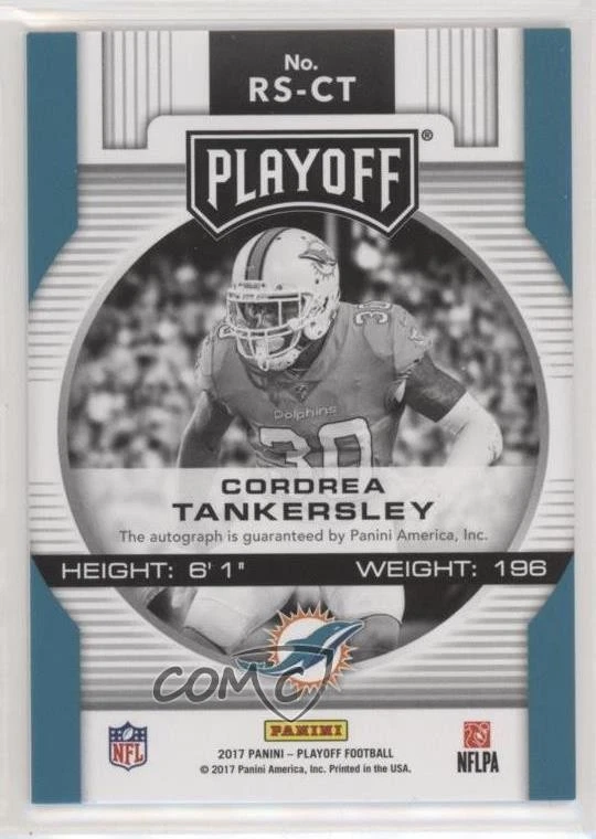 2017 Panini Playoff Rookie Signatures Kickoff /99 Cordrea Tankersley Auto RC - Image 2 of 2