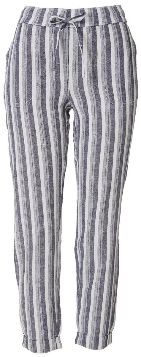 striped linen joggers