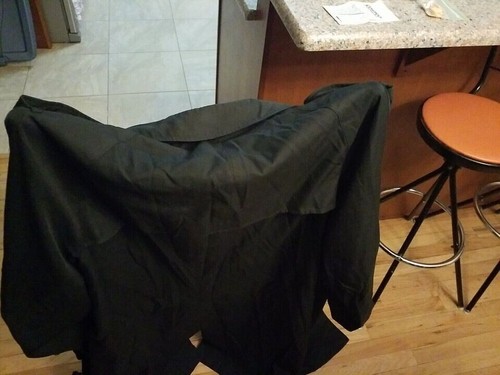 Mens Adolfo Black Over Coat with a plaid lining and split back tail - Picture 8 of 15