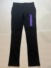 DKNY Jeans Women's Black Ponte Straight Leg Pants Mid Rise, Comfort Size X-Small