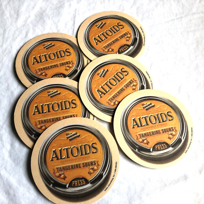 Rare VTG 2002 Altoids Tangerine Sours Drink Coasters - Set Of 6 New  *READ*