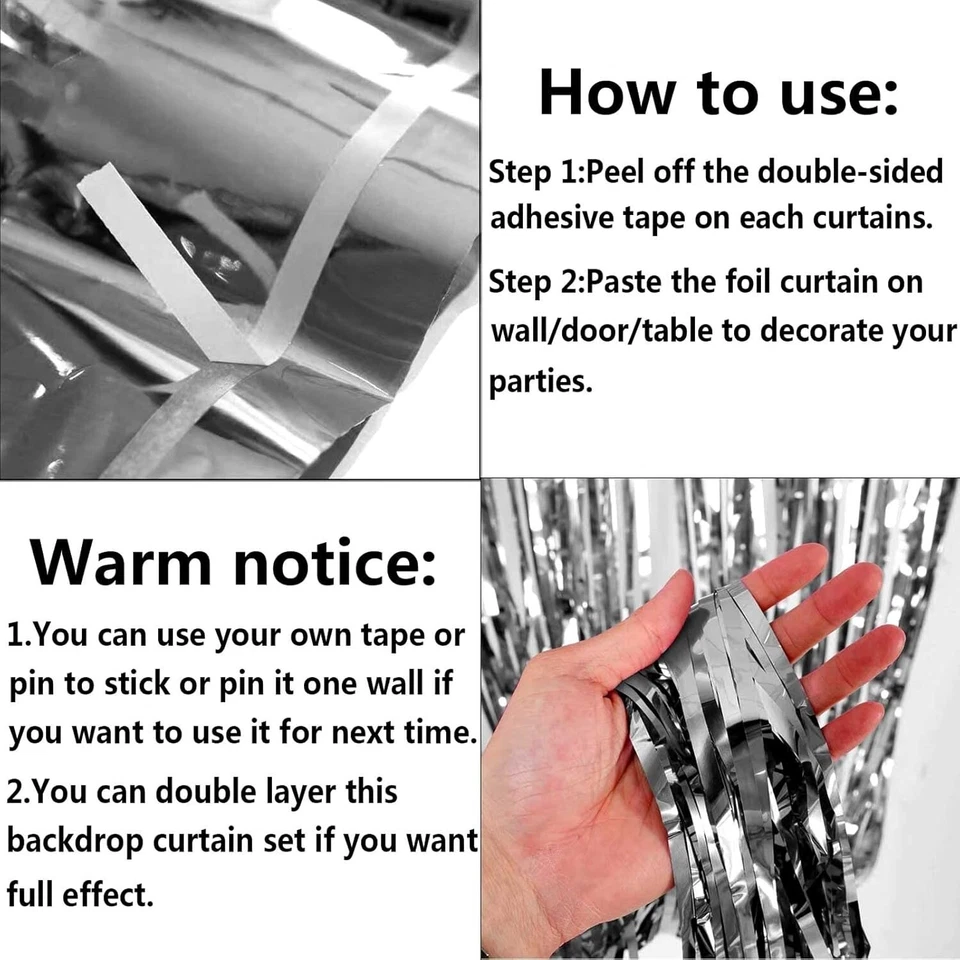 Cortinas y serpentinas con flecos de papel de oropel de 3,28 x 8,2 pies NUEVO US Foto 3 de 4