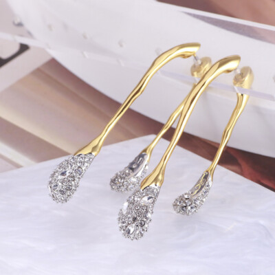 Alexis Bittar Fashion Sparkling Colored Droplet Irregular Line Long Earrings