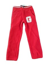 New GAP Kids Boys Red Knit Cotton Logo Elastic Waist Active Long Pants Sz 5 5T