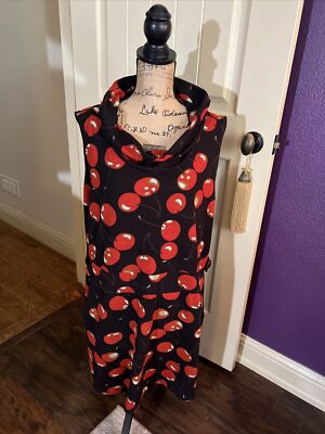 Joe Browns Black Red Cherry Dress Pockets Sleeveless Stretch Knit US 22 50 37 | eBay Joe Browns Black Red Cherry Dress Pockets Sleeveless Stretch Knit US 22 50 37 | eBay