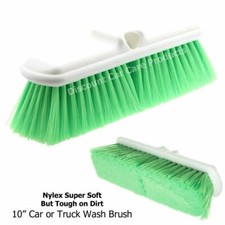 10" Soft Nylex Bristle Car or Truck Wash Brush - Protective Bumper - Flow-Thru