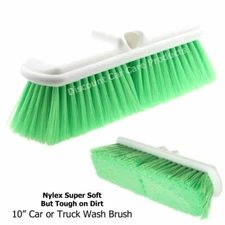 10" Soft Nylex Bristle Car or Truck Wash Brush - Protective Bumper - Flow-Thru
