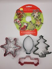 LOT of 10 NEW Metal Cookie Cutters with Tags 8 Wilton Christmas Holiday Winter