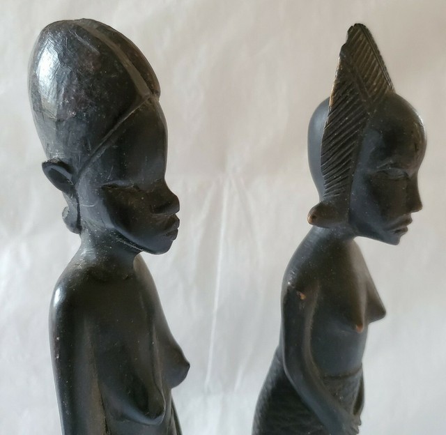 Vintage African Wooden Fertility Statues Female Hand Carved Ebony eBay