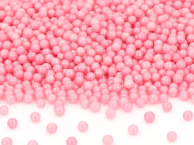 Zucker Perlen Sprinkle rosa Perlmut glänzend essbar 100g Babyparty Gender Reveal