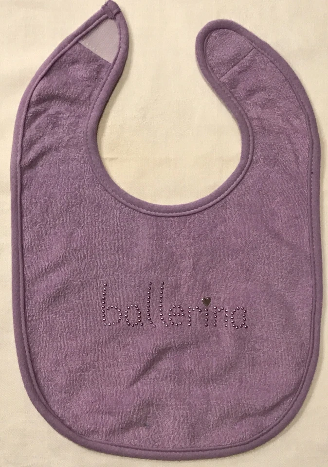 NOVO Babador de Bebê BALLERINA Design de Cabeça de Unha Rosa Strass Dança Balé Presente para Bebê - Imagem 3 de 4