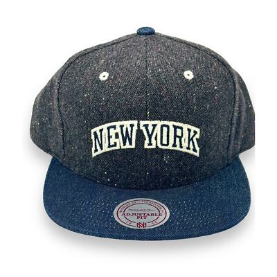 Mitchell & Ness New York NBA Knicks Pro Fit Snapback Hat 3D Logo Grey Cap New