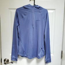 Marmot Lavender Blue Indio 1/2 Zip Long Sleeve Hooded Shirt Womens Size S