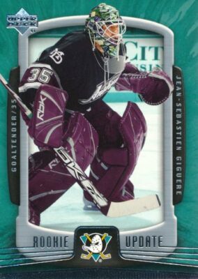 2005-06 Upper Deck Rookie Update #1 JEAN-SEBASTIEN GIGUERE -Anaheim Mighty Ducks