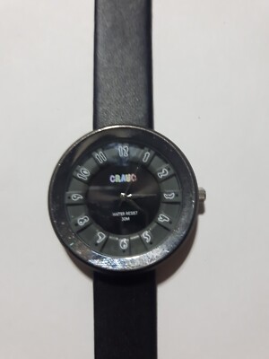 Crayo 3 ATM Water Resistant Watch Faux Leather Strap Adjustable TESTED