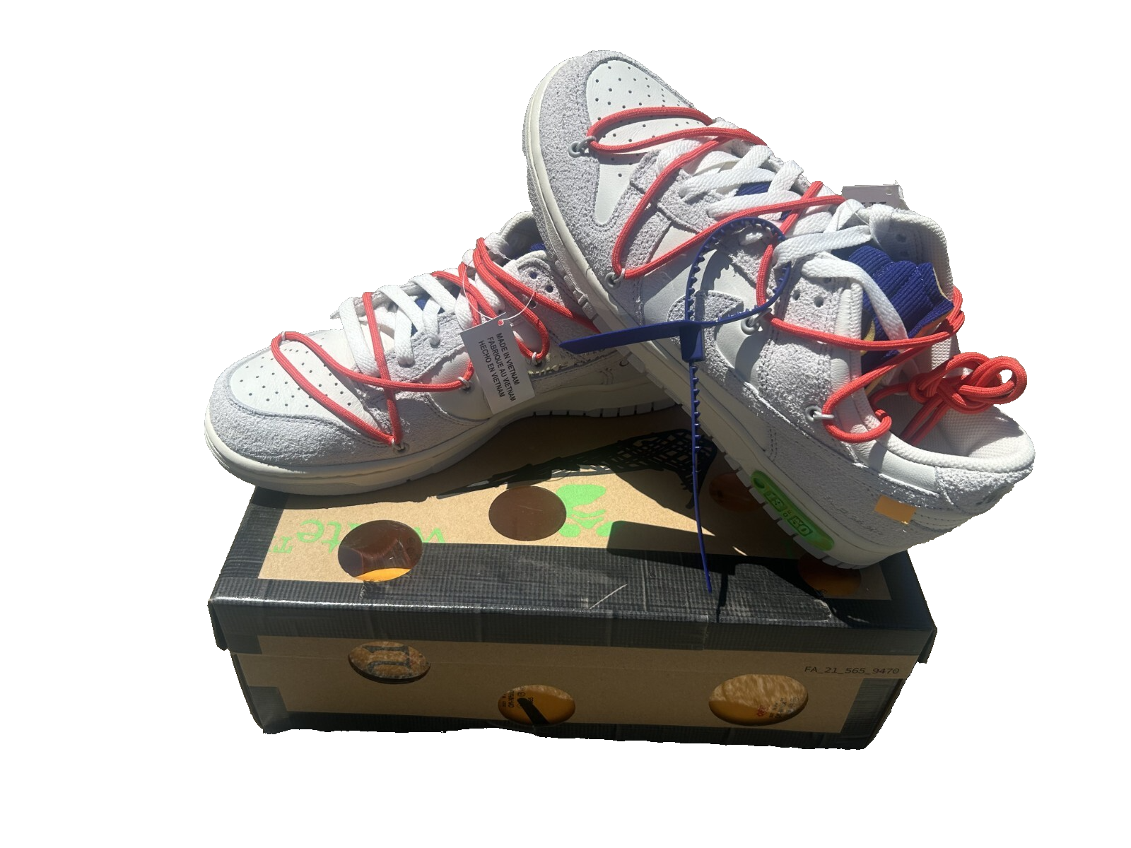 OFF WHITE X NIKE Nike Off White x Dunk Low Lotto 13 di 50 2021 Taglia 9 DJ0950 110