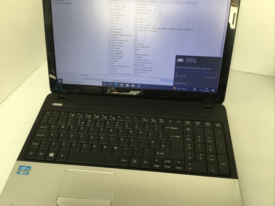 Acer TMP253 Laptop i3 3rd Gen 4Gb Ram 500Gb hdd wifi 15.6  - Image 4 of 4