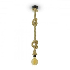 PORTALAMPADA LAMPADARIO SOFFITTO CORDA E27 EDISON PENDENTE NODO VINTAGE 2 MT