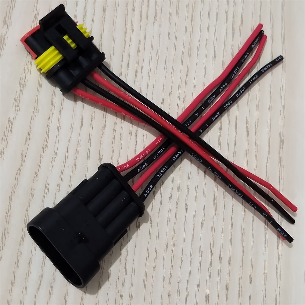 2 Set 18AWG Waterproof 4 Way 4 Pin Plug Electrical Wire Connectors for Car, Boat