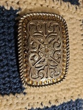 Flower Rhinestones Western Boho Paisley Novelty Belt Buckle