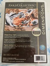 Dimensions Petite Gold Collection Cross Stitch Kit “Beguiling Tiger” New