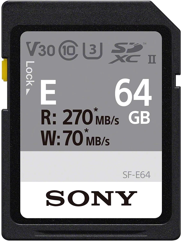 SONY And Series 64GB SD SDXC Card UHS-II Read 270MB/S W70MB/s V30 U3 SF-E64 -UK - Image 2 of 3