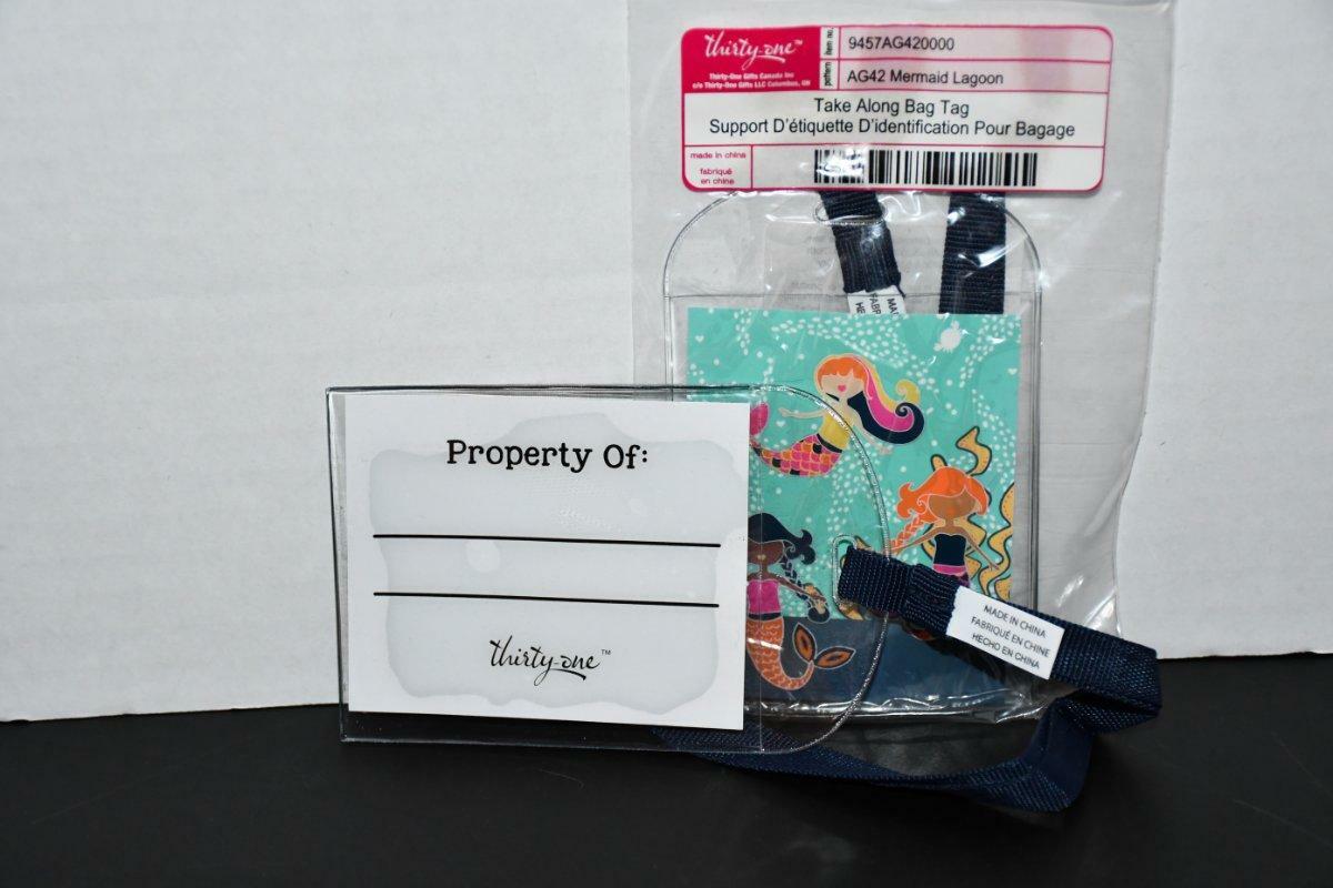Thirty One Set of 2 Luggage Bag Tags in Mermaid Lagoon NWT