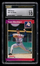 1989 Donruss Tom Glavine #381 HOF Atlanta Braves CSG 10 GEM MINT