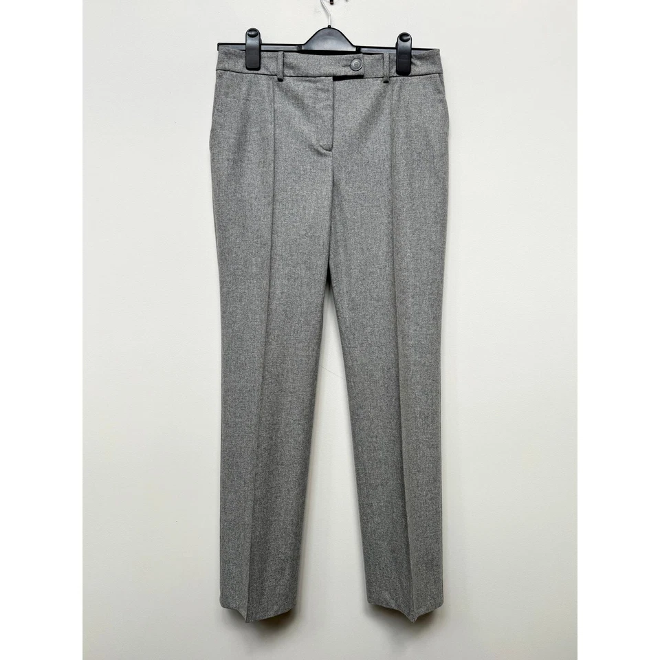$1080 Pantalones Agnona Gris Jaspeado Frente Plano Seda y Cachemira talla 44 8 Foto 2 de 4