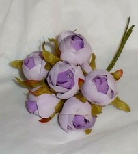 LAVENDER millinery Vintage style 6 silk ROSE BUD fabric flowers ALEXANDER dolls