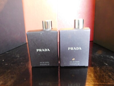 Lot of 2 Bottles - Prada Eau de Toilette Splash Dabber 9 ml with box