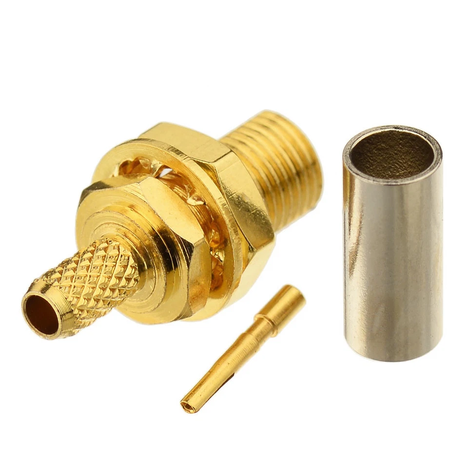 MCX Crimp Jack Female bulkhead RF Connector Solder for RG316,RG178,RG174 cable - Image 2 of 3